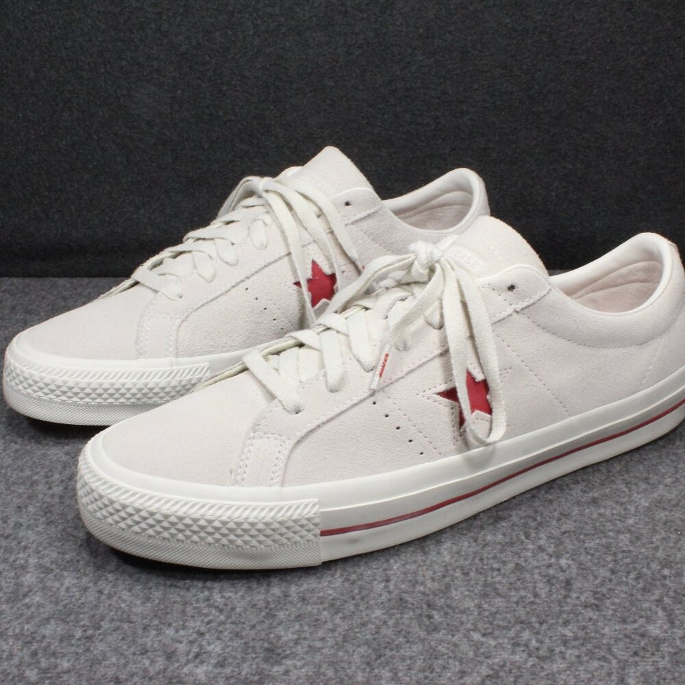 CONVERSE ONE STAR OX Red White Beige Suede Sneakers Shoes Men's Size 11.5